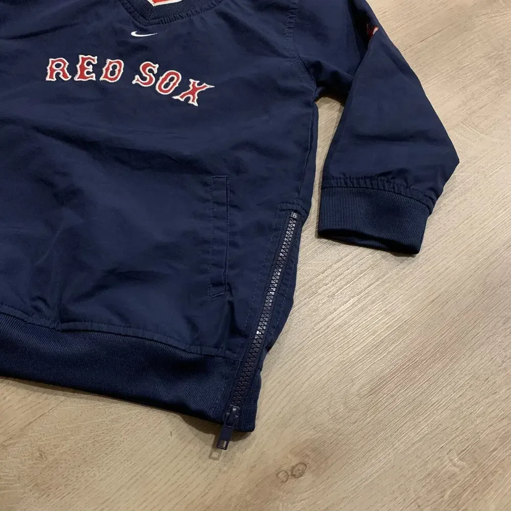 Vintage Y2K Nike MLB Boston Red Sox Jacket Kids 4T Windbreaker Center Swoosh